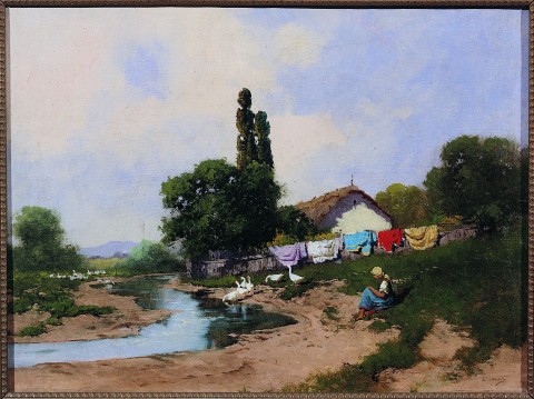 Paisaje con gansos